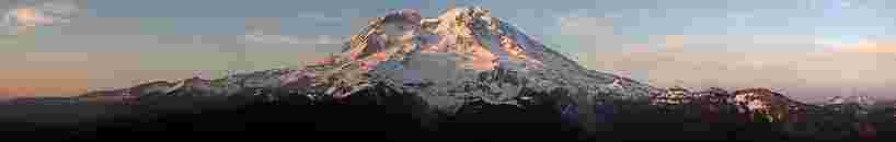 Mt. Rainier from Gobblers Knob sunset panorama