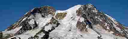 Close up panorama of Mt. Rainier from Gobblers Knob